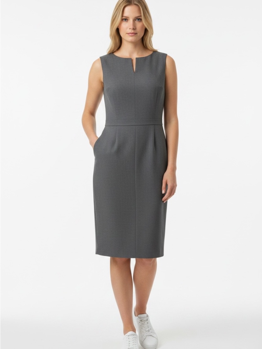Talbots Gray Open-Front Dress and Blazer Suit